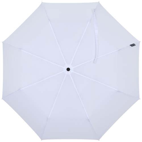 white Paraguas Agnes de 53 cm, plegable y con apertura automática, fabricado en RPET