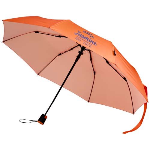orange Paraguas Agnes de 53 cm, plegable y con apertura automática, fabricado en RPET
