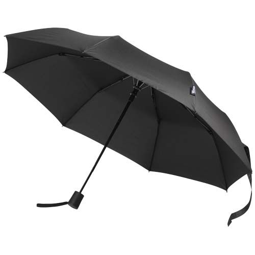 black Paraguas Agnes de 53 cm, plegable y con apertura automática, fabricado en RPET