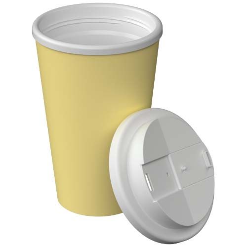 amarillo plátano claro Vaso térmico Americano® Infiniti de 350 ml con tapa a prueba de derrames