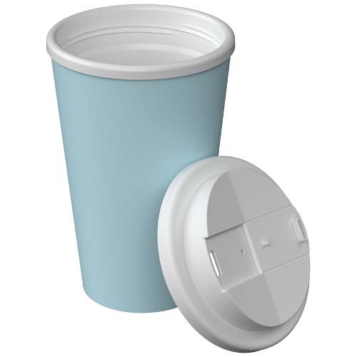 azul océano pastel Vaso térmico Americano® Infiniti de 350 ml con tapa a prueba de derrames
