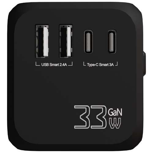 black Adaptador universal de viaje SCX.design T16