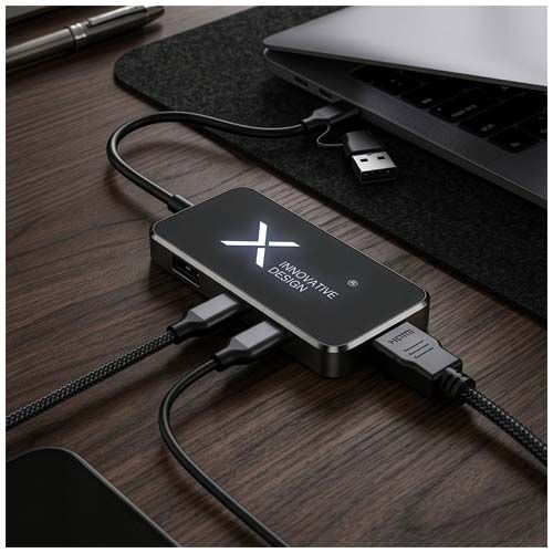 black SCX.design H22, multipuertos USB 7 en 1