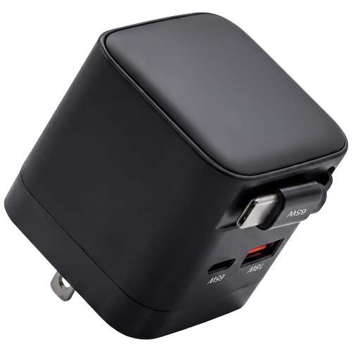 black Adaptador de viaje SCX.design T21 de 65 W