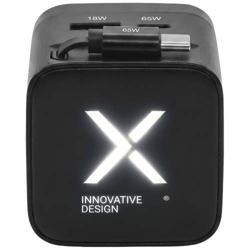 black Adaptador de viaje SCX.design T21 de 65 W