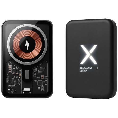 black Batería externa magnética SCX.design P41 MagLED de 5000 mAh