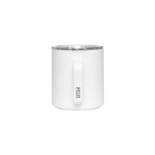 white Taza de acampada MiiR de acero inoxidable con aislamiento al vacío, de 354 ml