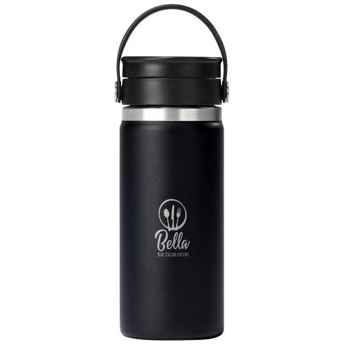 black Vaso térmico de acero inoxidable Hydro Flask de boca ancha, 473 ml, con tapa Flex Sip™