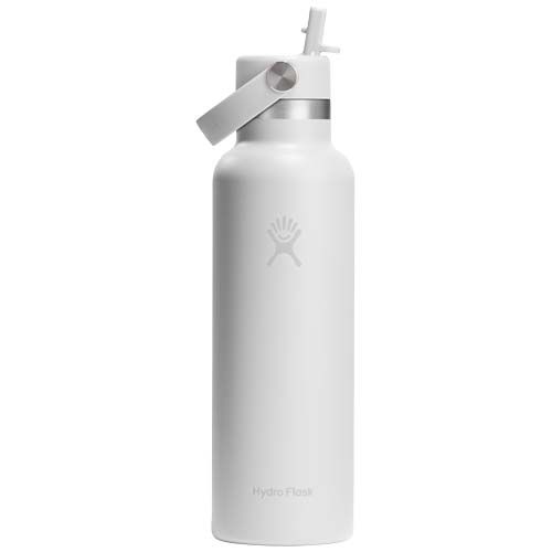 Botella de agua Hydro Flask de acero inoxidable con aislamiento térmico, boca estándar, 621 ml, con tapón con pajita
