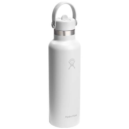 Botella de agua Hydro Flask de acero inoxidable con aislamiento térmico, boca estándar, 621 ml, con tapón con pajita