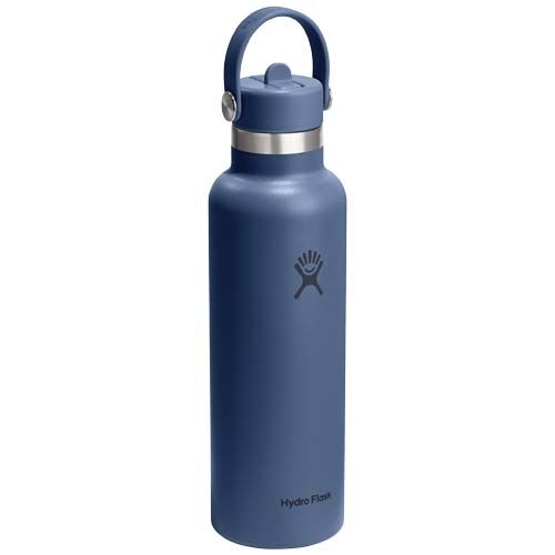 Botella de agua Hydro Flask de acero inoxidable con aislamiento térmico, boca estándar, 621 ml, con tapón con pajita