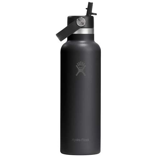 Botella de agua Hydro Flask de acero inoxidable con aislamiento térmico, boca estándar, 621 ml, con tapón con pajita