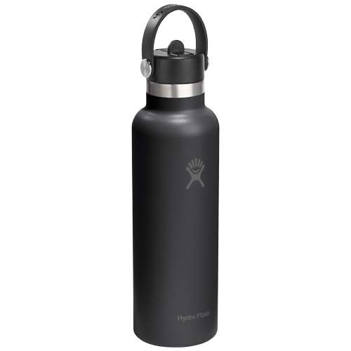 Botella de agua Hydro Flask de acero inoxidable con aislamiento térmico, boca estándar, 621 ml, con tapón con pajita