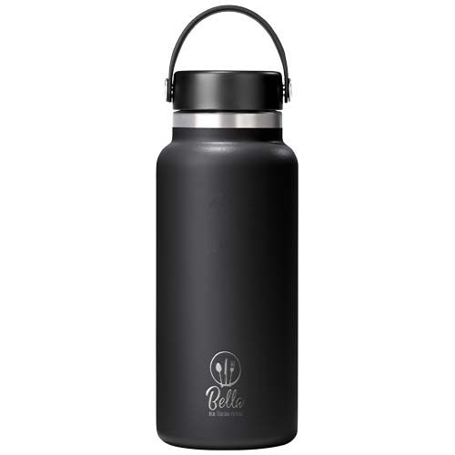 black Botella de agua térmica de acero inoxidable Hydro Flask de boca ancha, 946 ml