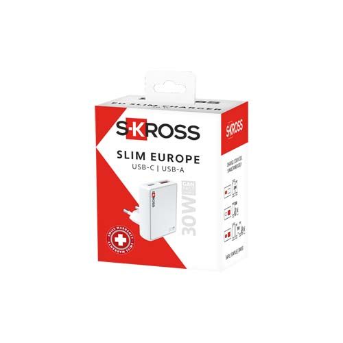 white Cargador de pared SKROSS® Slim de 30 W para Europa