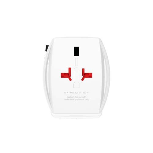 white Adaptador universal SKROSS® MUV AC65PD con cable USB-C