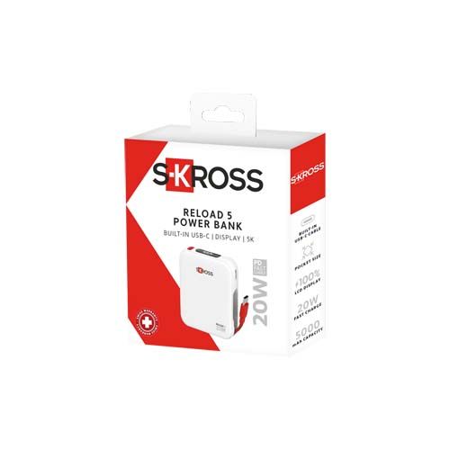 white Batería externa SKROSS® Reload de 5000 mAh