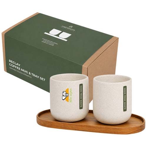 madera Juego de Originalhome compuesto por una bandeja ovalada de madera y una taza de cerámica de 150 ml