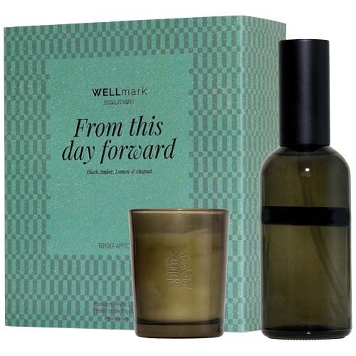 Set de regalo de Wellmark con un ambientador de 100 ml y una vela Tender Affection de 70 ml