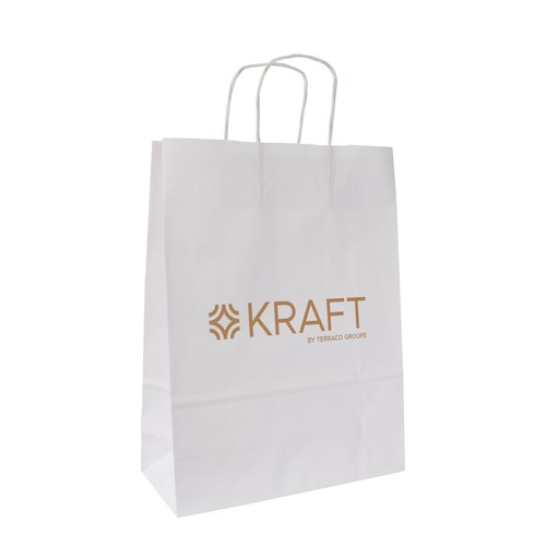 Sac papier blanc anses torsadées - 4