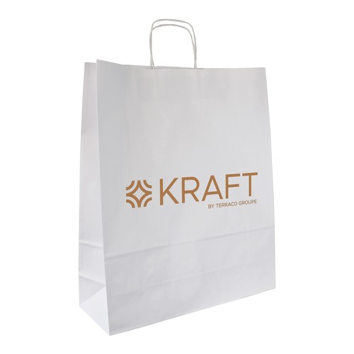 Sac papier blanc anses torsadées - 4