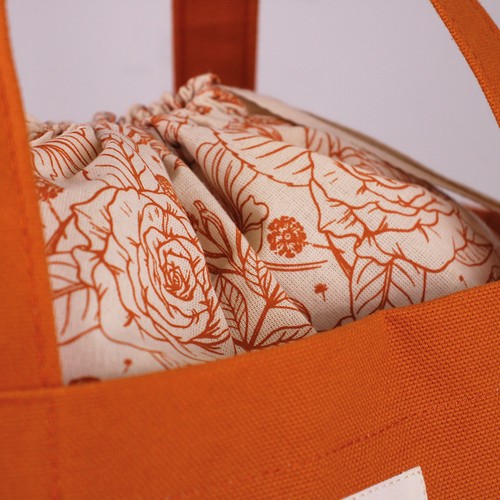 Sac soufflet de fond avec cordons - 21