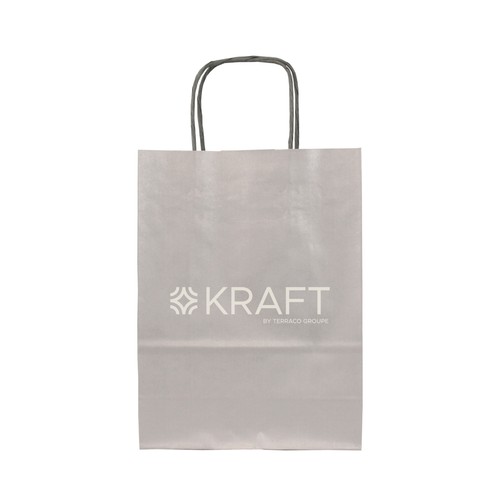 Sac papier argent anses torsadées - 2