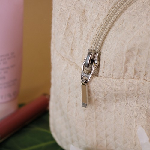 Trousse rectangulaire en coton nid d'abeille - 5