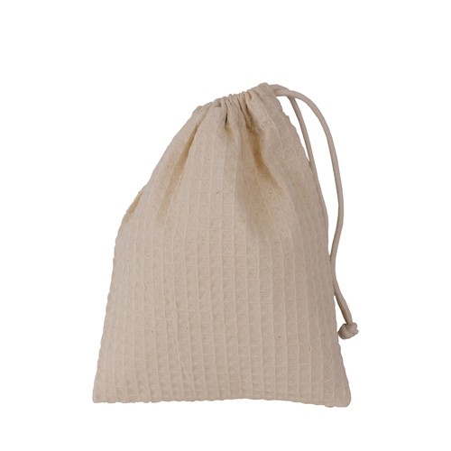 Petit pochon coton nid d'abeille - 1