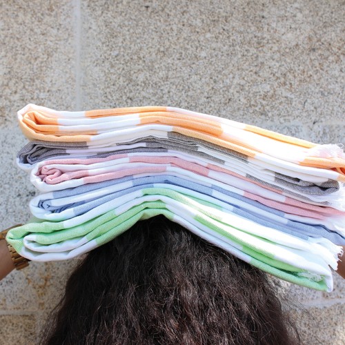 Fouta rayée bicolore - 4