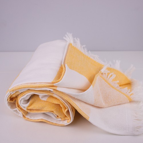 Fouta rayée bicolore