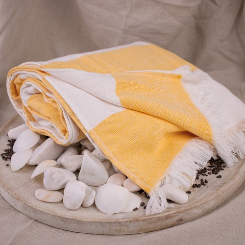 Fouta rayée bicolore
