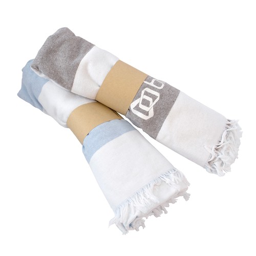 Fouta rayée bicolore