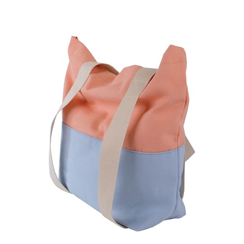 Sac en coton bicolore avec des anses lâches - 3