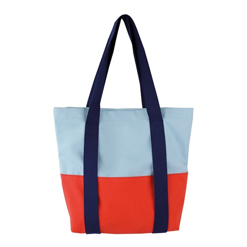 Sac en coton bicolore avec des anses lâches - 5