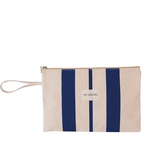 Trousse plate en coton avec sangle - 1