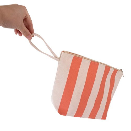 Trousse soufflet de fond en coton avec sangle - 3