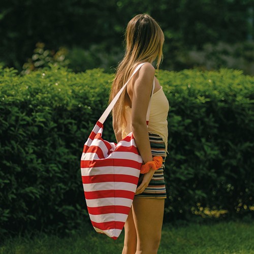 Pouf de plage en polyester imperméable avec bandoulière - 4