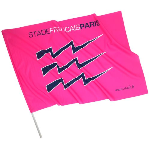 Drapeau supporter recyclé 20x30 cm avec Hampe - 1