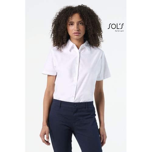 CHEMISE FEMME OXFORD MANCHES COURTES SOL'S ELITE - 2