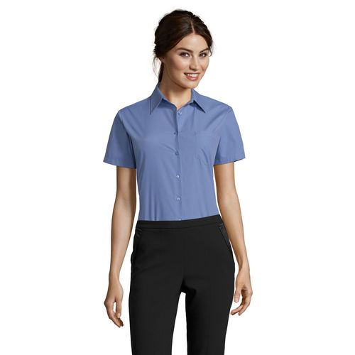 CHEMISE FEMME POPELINE MANCHES COURTES SOL'S ESCAPE