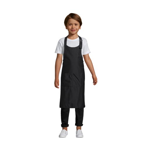 black DELANTAL CON BOLSILLO PARA NIÑOS SOL'S GALA KIDS