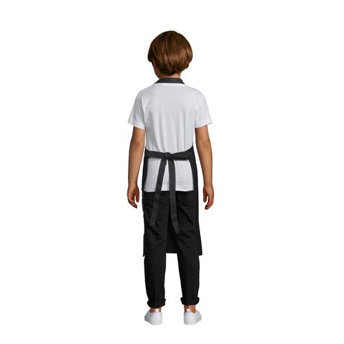 black DELANTAL CON BOLSILLO PARA NIÑOS SOL'S GALA KIDS