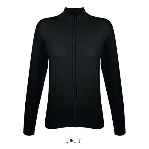 black CHAQUETA DE PUNTO CON CREMALLERA PARA MUJER SOL'S GORDON WOMEN