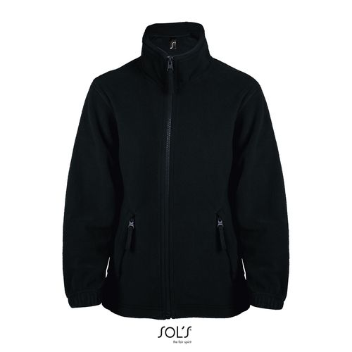 black CHAQUETA POLAR CON CREMALLERA PARA NIÑOS SOL'S NORTH KIDS