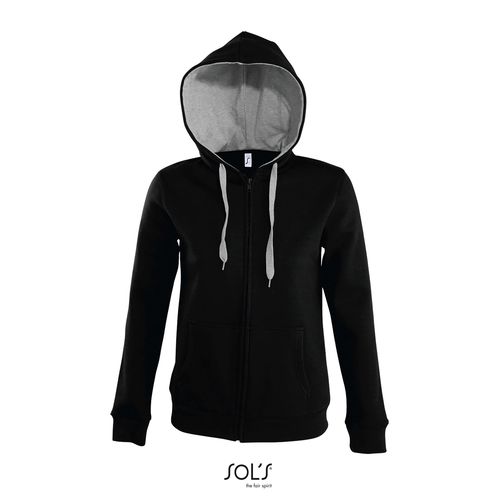VESTE ZIPPÉE FEMME BICOLORE À CAPUCHE DOUBLÉE CONTRASTÉE SOL'S SOUL WOMEN