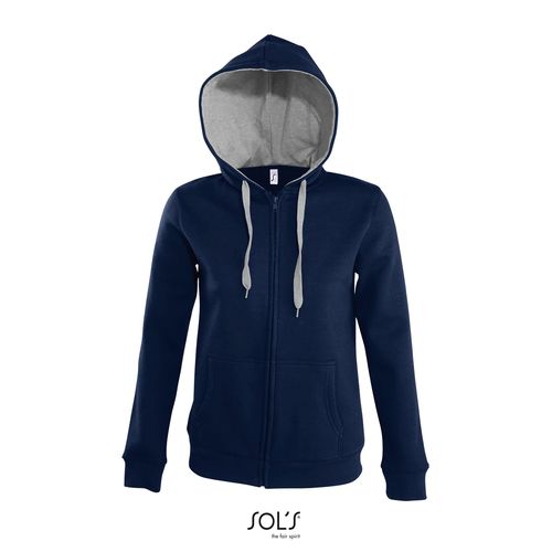 VESTE ZIPPÉE FEMME BICOLORE À CAPUCHE DOUBLÉE CONTRASTÉE SOL'S SOUL WOMEN