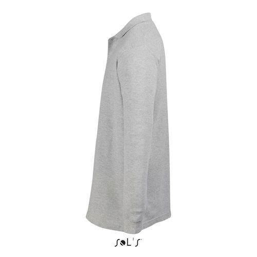 gris chiné POLO PIQUÉ DE MANGA LARGA PARA HOMBRE SOL'S STAR