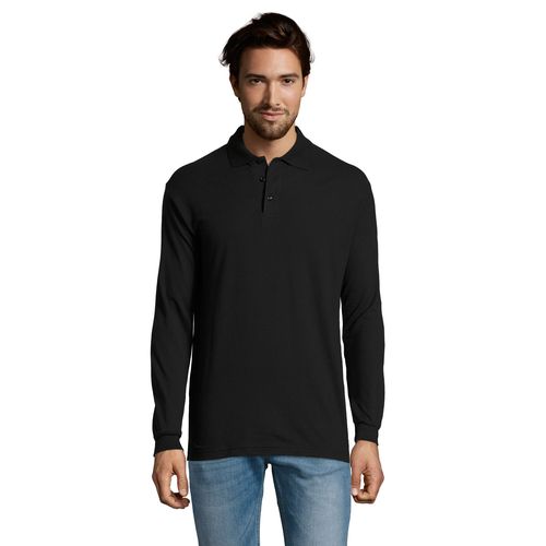 black POLO PIQUÉ DE MANGA LARGA PARA HOMBRE SOL'S STAR