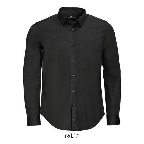 black CAMISA STRETCH MANGA LARGA PARA HOMBRE SOL'S BLAKE MEN